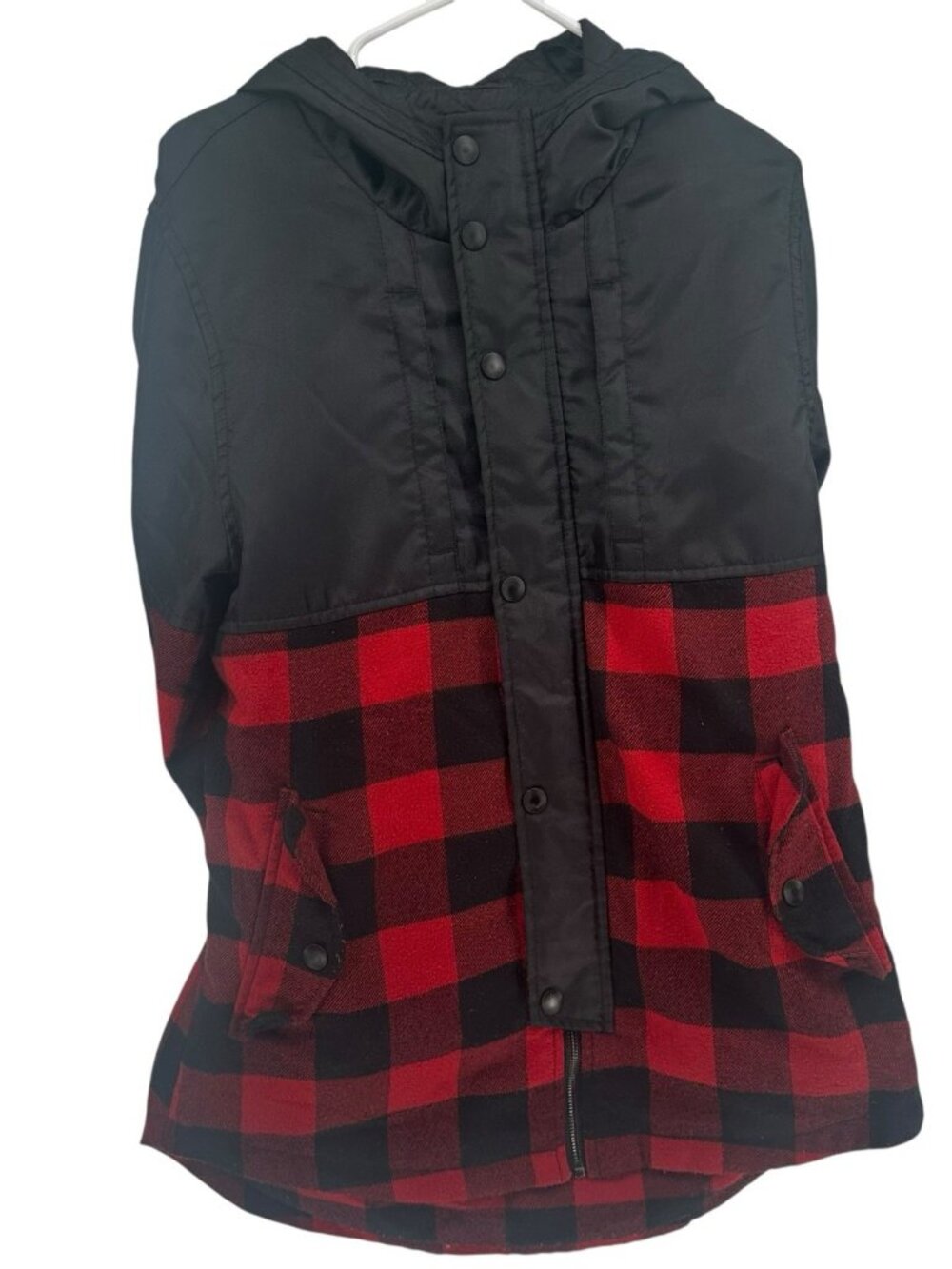 Mens Civil Society Size L Red And Black checkered warm Flannel Jacket - Picture 2 of 13